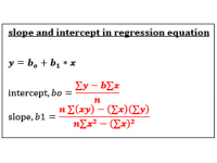 Slope and Intercept for Regression Equation