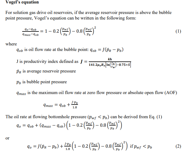 Well A and B are producing from an undersaturated oil reservoir